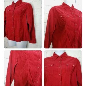 Cato curdoroy   red  button down collared shacket sz 18/20w